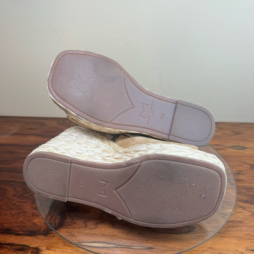 Marc Fisher Nelly Sandals in Medium Natural Suede - Picture 14 of 14